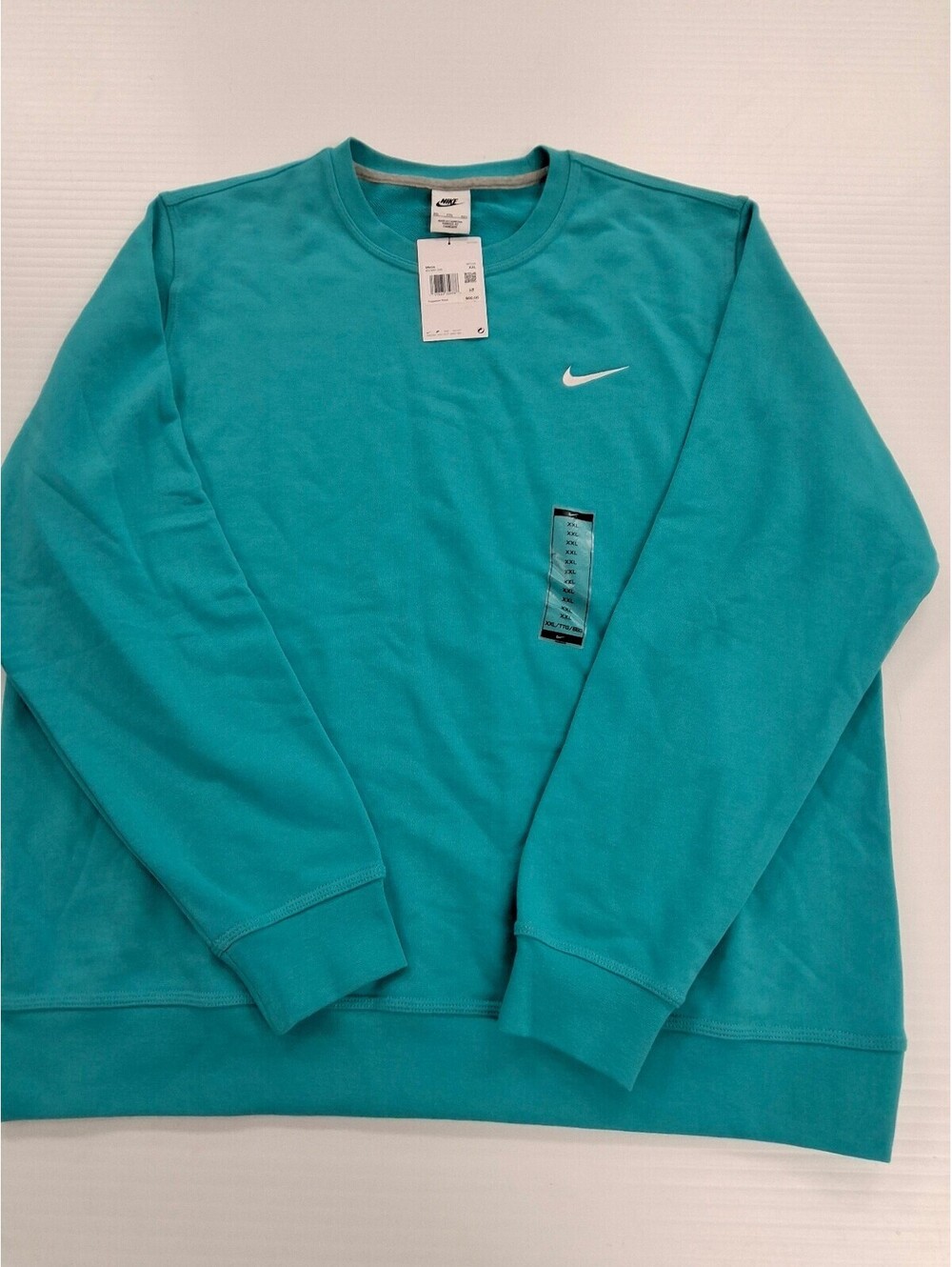 Nike Men's XXL Teal Crewneck Sweatshirt with White Swoosh Logo